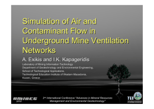 Simulation of Air and Contaminant Flow in Underground Mine
