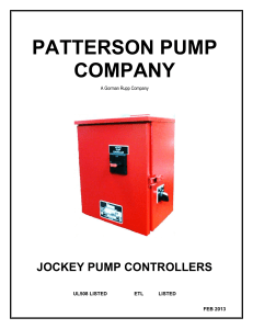 Jockey Pump Controller - Patterson Pump Company