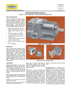 speed responsive switch - Hubbell Industrial Controls