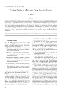 Practical Results of a Five-level Flying Capacitor Inverter