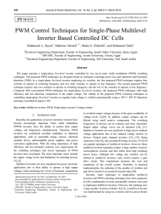 PWM Control Techniques for Single-Phase Multilevel Inverter Based