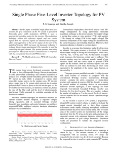 Single Phase Five-Level Inverter Topology for PV