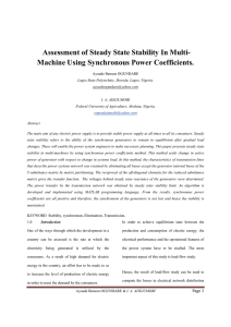 Assessment Steady State Stability (Ogundare et al