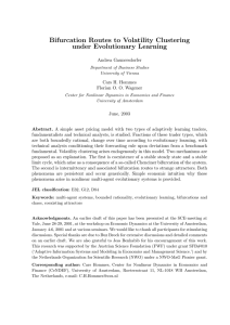 Bifurcation Routes to Volatility Clustering under Evolutionary Learning