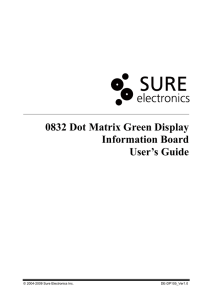 0832 Dot Matrix Green Display Information Board User`s Guide