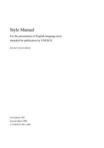 Style manual for the presentation of English