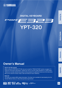 PSR-E323/YPT-320 Owner`s Manual