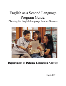 English as a Second Language Program Guide