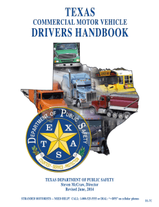 Texas Commercial Motor Vehicle Drivers Handbook