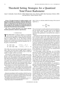 Threshold Setting Strategies for a Quantized Total Power Radiometer