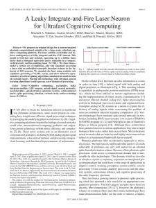 A leaky integrate-and-fire laser neuron