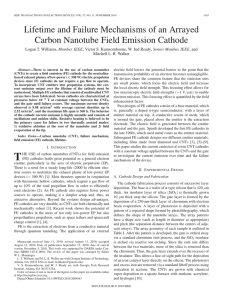 Lifetime and Failure Mechanisms of an Arrayed Carbon Nanotube