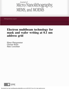 Electron multibeam technology for mask and wafer writing at 0.1 nm