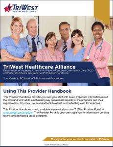 Provider Handbook - TriWest Healthcare Alliance