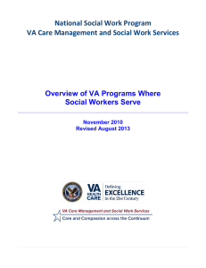 Overview of VA Programs Where Social Workers Serve