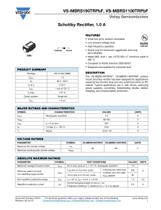 Schottky Rectifier, 1.0 A VS-MBRS190TRPbF, VS