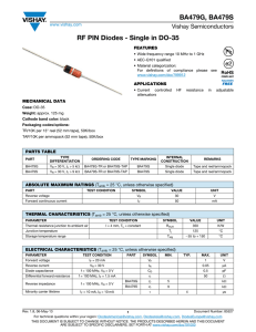 BA479G, BA479S RF PIN Diodes - Single in DO-35