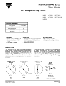 PAD/JPAD/SSTPAD Series Low-Leakage Pico-Amp Diodes