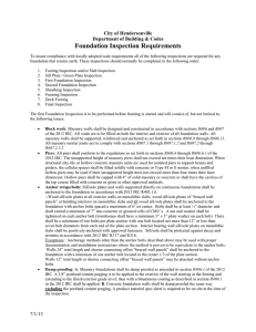 Foundation Inspection Specifications