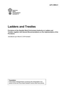 Ladders and Trestles (AFS 2004:3 Eng), provisions