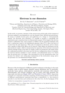 Electrons in one dimension