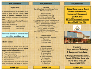 RAMEM-2014 National Conference on Recent Advances on