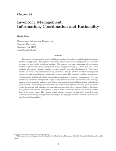 Inventory Management - The University of Texas at Dallas