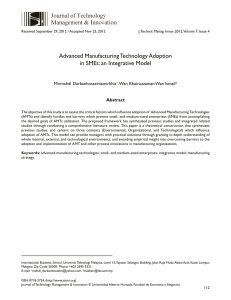 Advanced Manufacturing Technology Adoption in SMEs: an