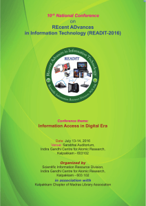 on REcent ADvances in Information Technology (READIT