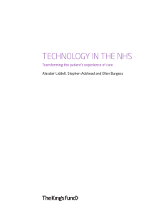 Technology in the NHS: Transforming the patient`s