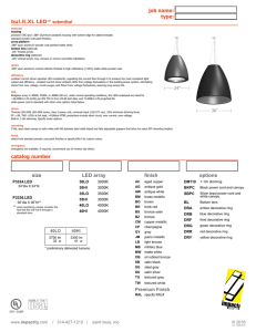 size LED array finish options bul.it.XL LED™ submittal