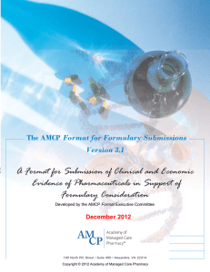 the amcp format for - Academy of Managed Care Pharmacy
