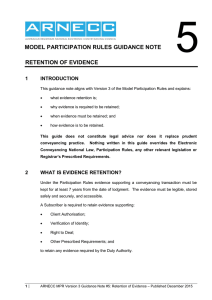 MPR Guidance Note #5 – Retention of Evidence