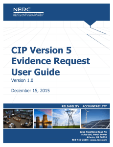 CIP Version 5 Evidence Request User Guide