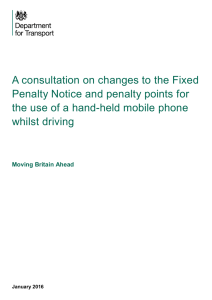 Consultation on changes to the fixed penalty notice and