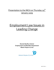 Employment Law Issues in Leading Change