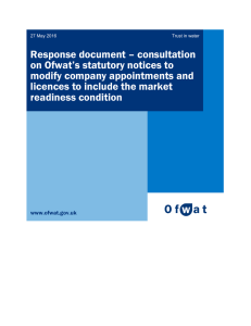 Response document – consultation on Ofwat`s statutory notices to