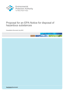 Proposal for an EPA Notice for disposal of hazardous substances