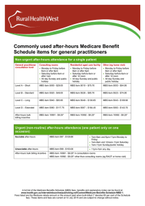 Commonly used after-hours Medicare Benefit