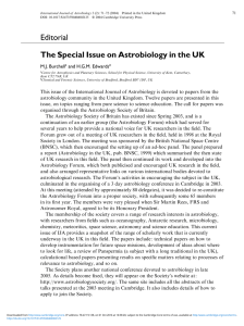 The Special Issue on Astrobiology in the UK