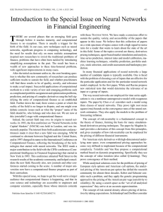 Introduction to the special issue on neural networks in financial