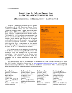 Special Issue for Selected Papers from EAPPC/BEAMS