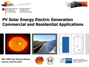 PV Solar Energy Electric Generation