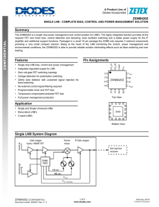 ZXNB4202 CONFIDENTIAL Summary Features Pin Assignments