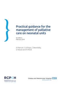 Practical guidance for the management of palliative care on