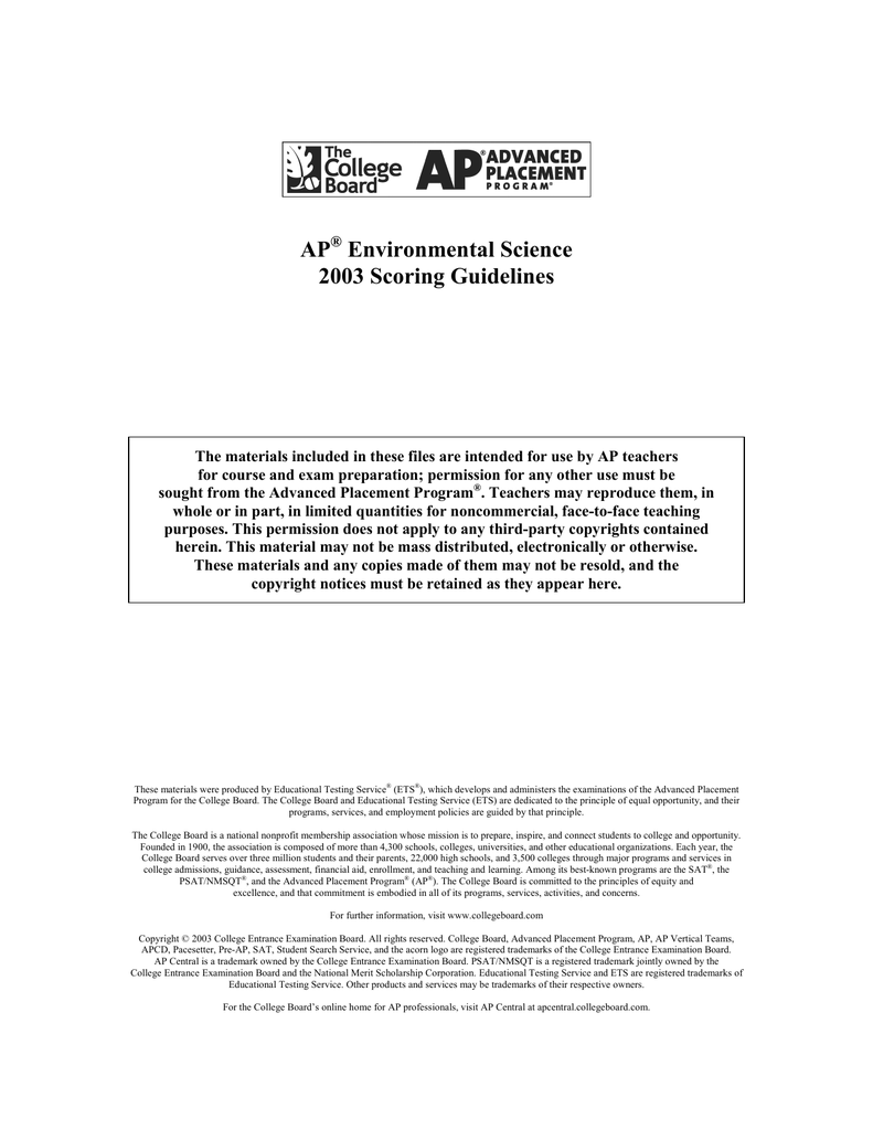 2003-ap-environmental-science-scoring-guidelines