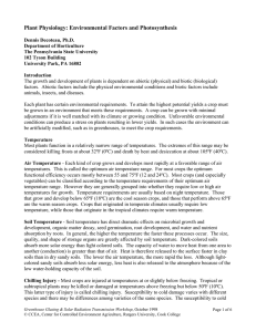 Plant Physiology: Environmental Factors and Photosynthesis