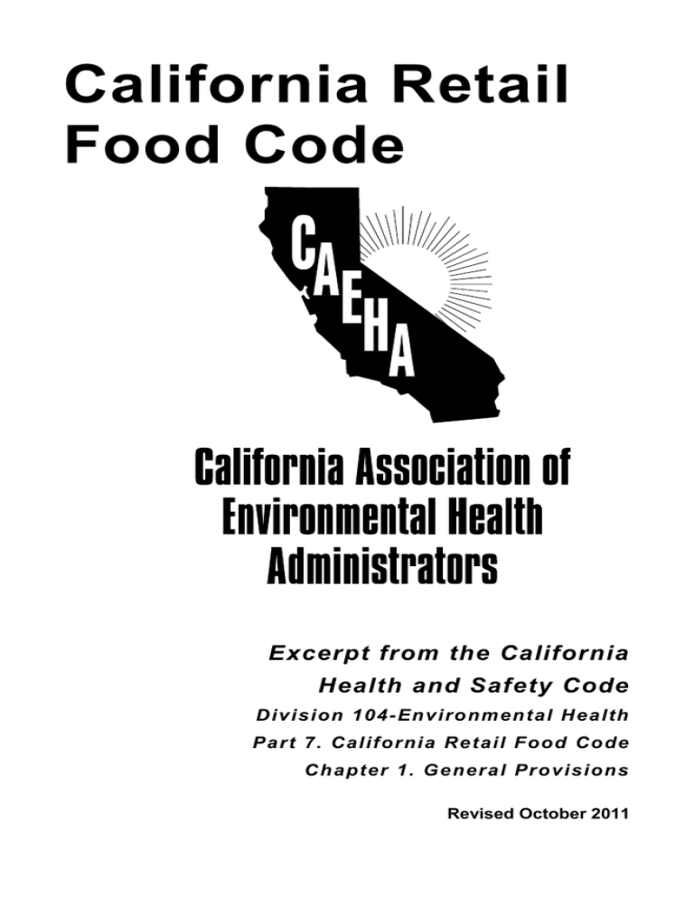 California Retail Food Code