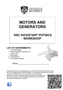 motors and generators - The University of Sydney