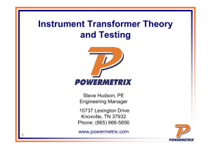 Instrument Transformers Theory and Testing